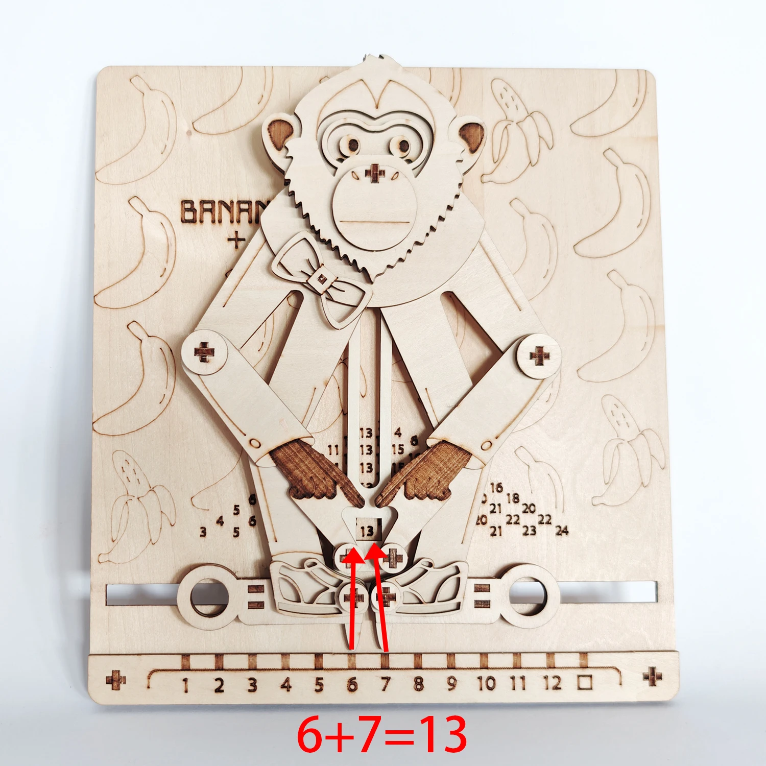 3D 木製パズルベストセラー算術加算猿木製機械式トランスミッションモデル DIY 可動アセンブリギフト