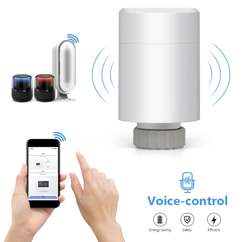 Imagem -03 - Inteligente Cabeça Termostática Radiador Válvula Atuador Controlador de Temperatura Tuya Trv Wi-fi Aquecimento Família Alexa Smart Home