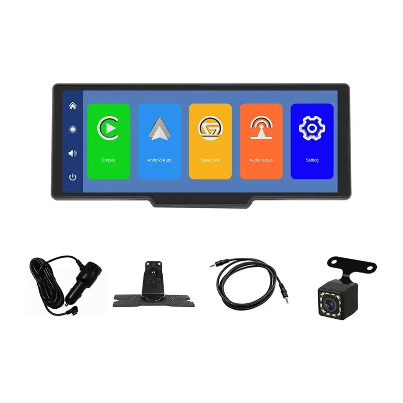 

Stable-Wireless Carplay Screen For Car, 10.26 Inch Portable Car Audio With Backup Camera, FM/GPS/AUX/Mirror Link/Android Auto