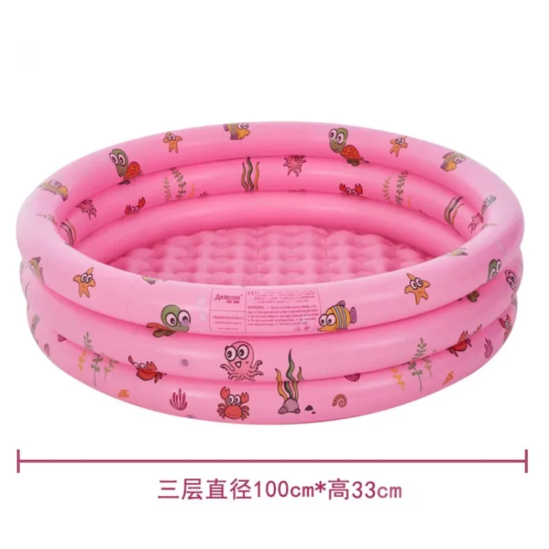 100cm Three Ring Circular Inflatable Swimming Pool for Infants and Young Children Playing in Water