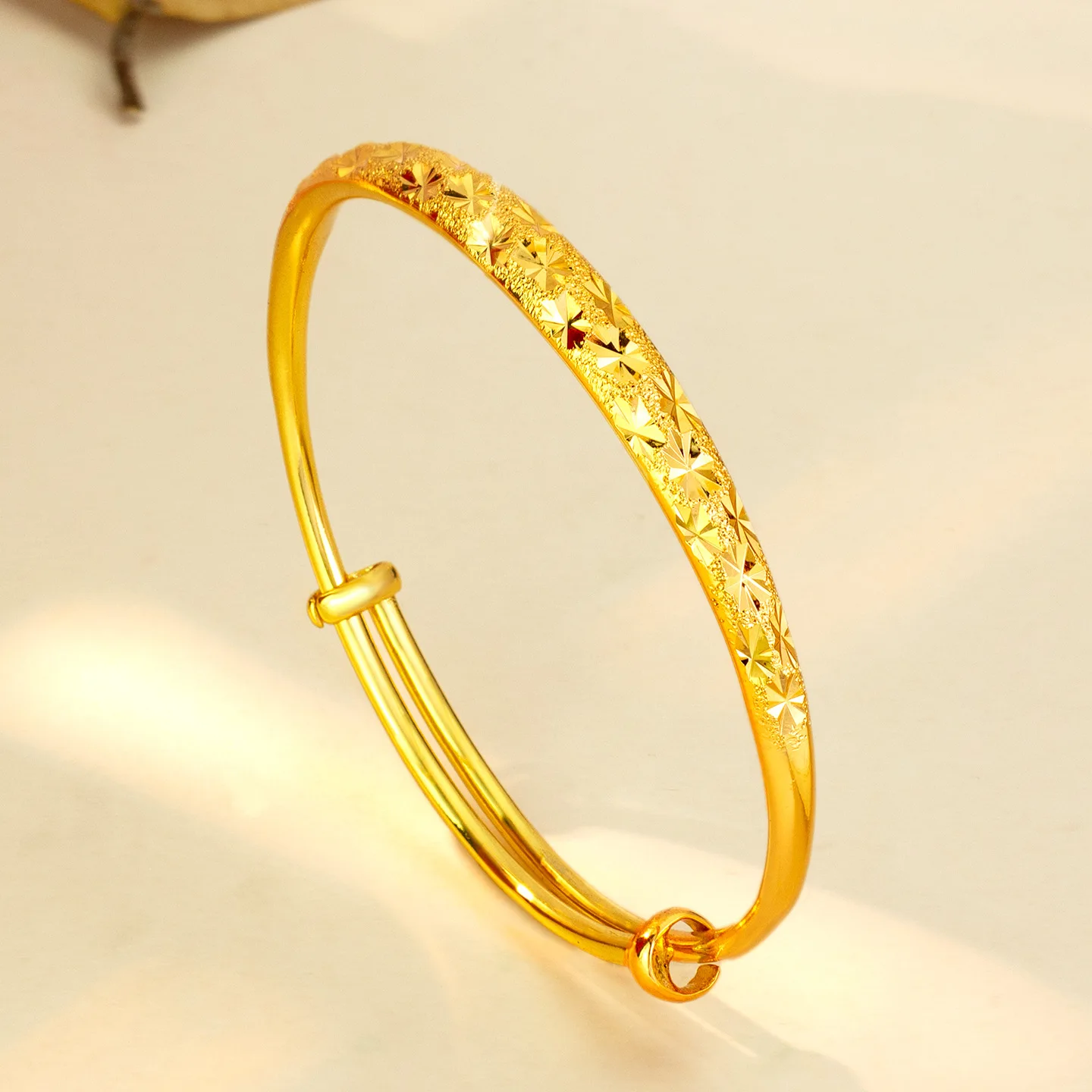 9999 gold full-sky star bracelet - women's model, retro and versatile push-pull style jewelry accessory