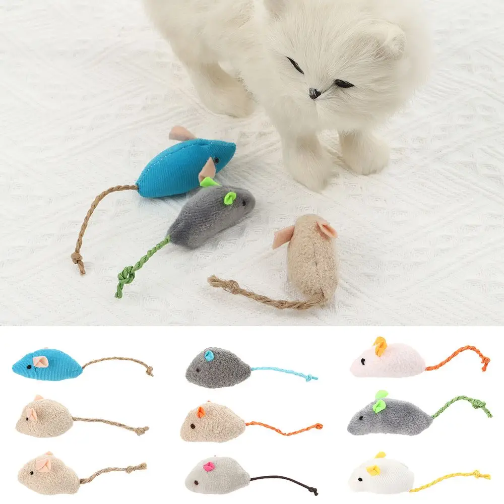 

3pcs/lot Cute Cleaning Teeth Kitten Puppy Funny Cat Play Toys Simulation Mice Fake Mouse Pet Interactive Tool