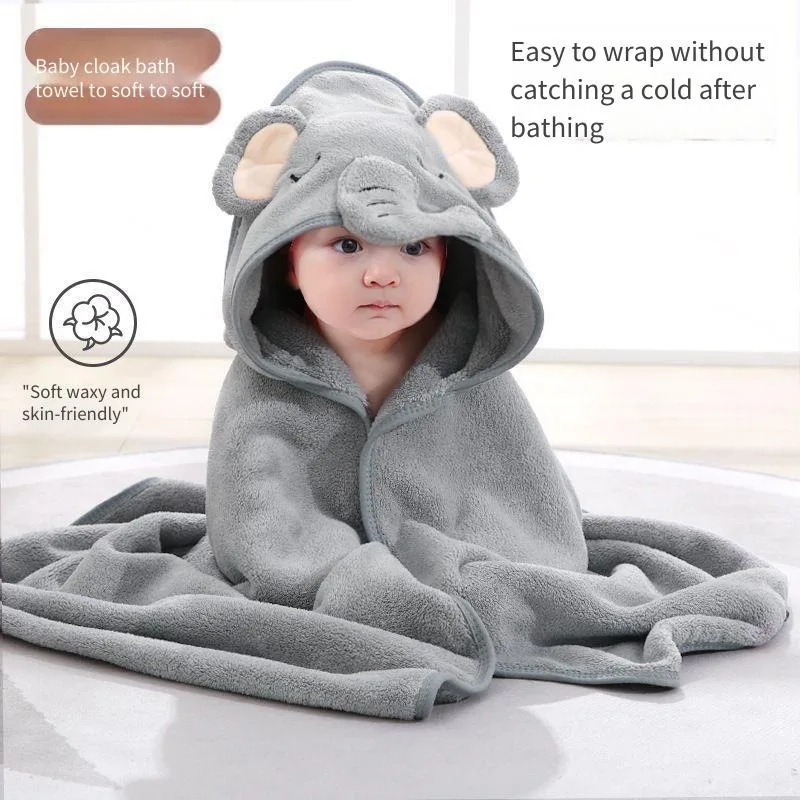 Accappatoio per bambini 80x80 cm con mantello per cappello Confezione premaman all'ingrosso e biancheria da letto Cappuccio da bagno morbido e peloso Coperta ad asciugatura rapida per bambini