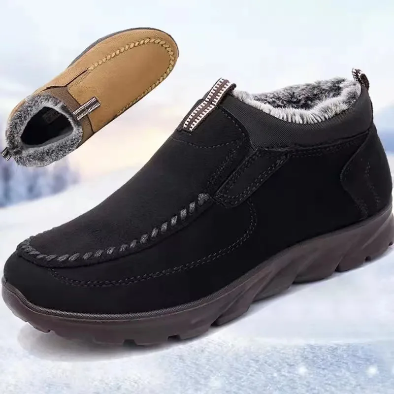 

Winter New Men's Cotton Shoes Fashion Super Warm Thick Plush Snow Boots Anti-Slip Sports Casual Large Size 38-48