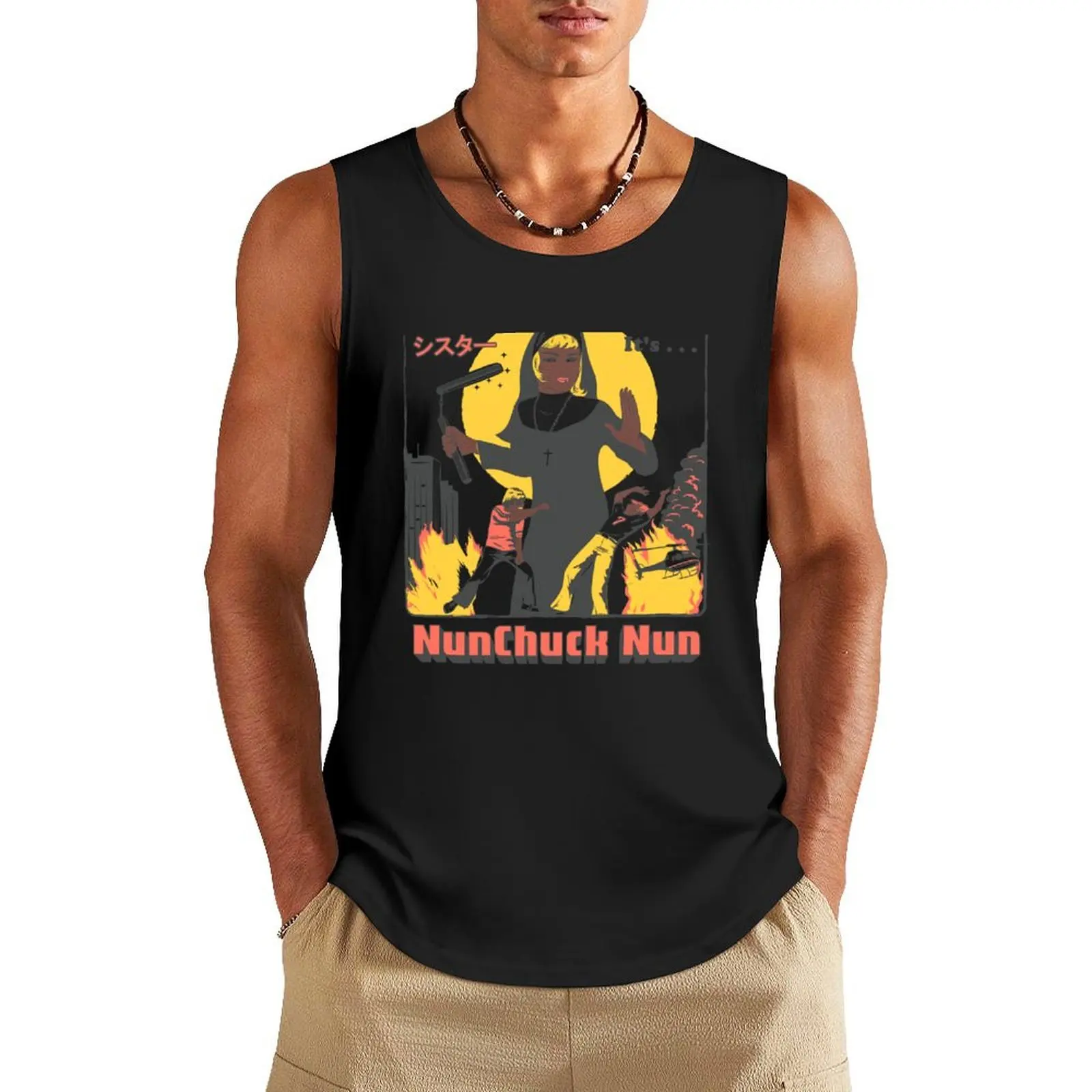 NUNCHUCK NUN Tank Top anime top summer 2025 Men's sleeveless t-shirt