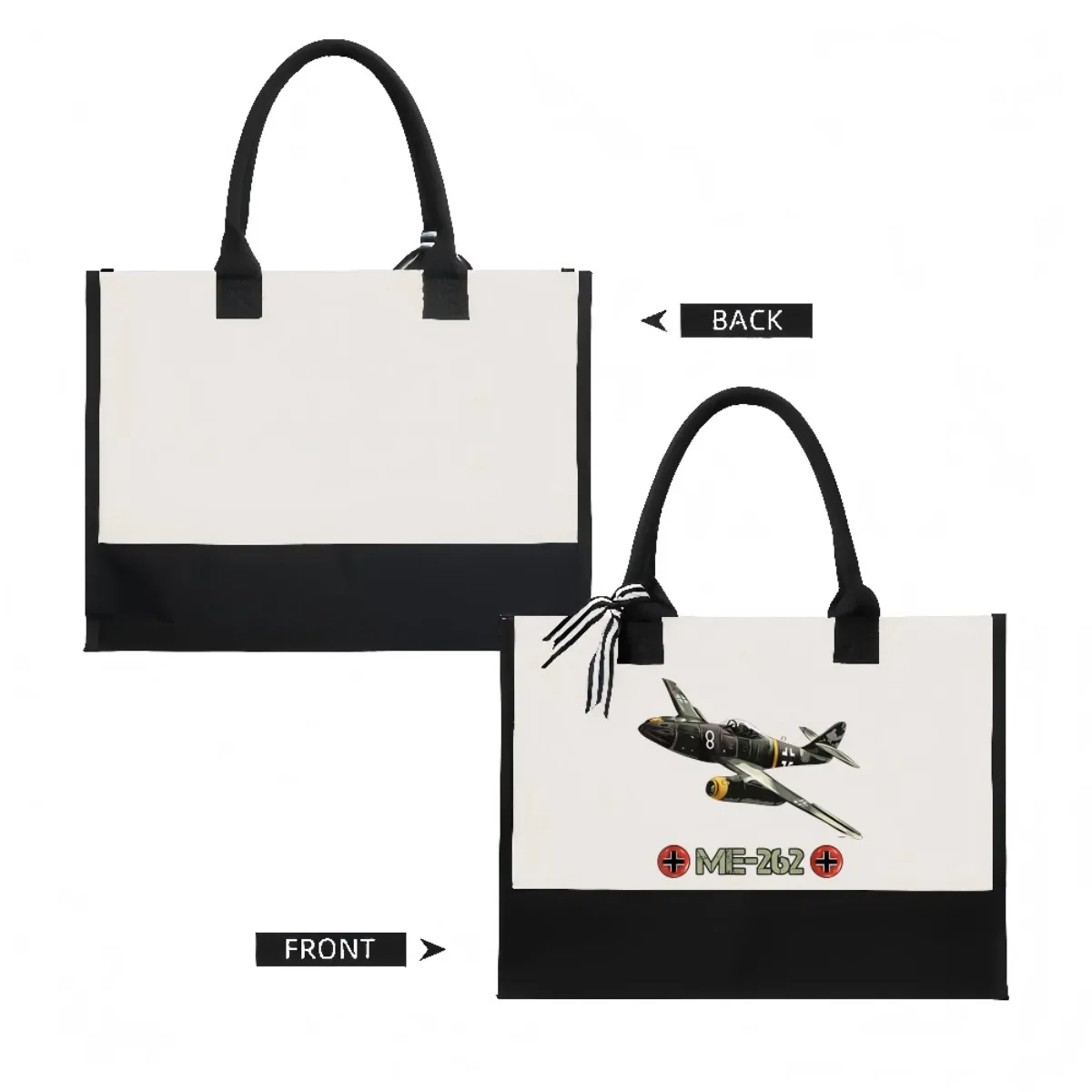 Messersmitt Me 262 2026 وصول جديد موضة عملية واسعة قابلة لإعادة الاستخدام حمل حقيبة نمط طباعة 2 لهجة الثقيلة كتف كبير