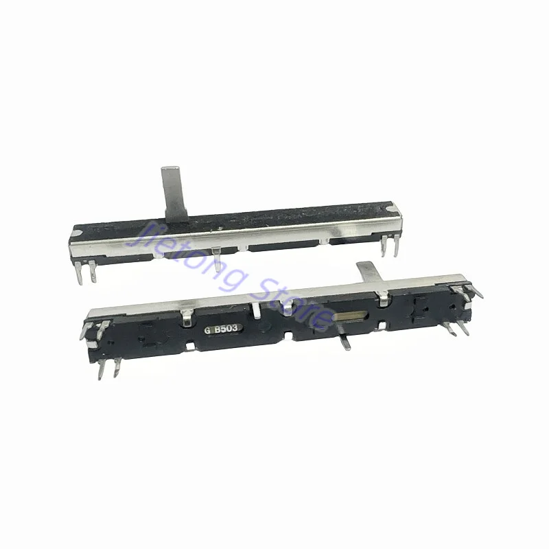Potenciômetro de Slide Reto B503, Fader Duplo B50K Soundcraft EFX8 Fader, 8 Pinos, 75mm, 5 Unidades