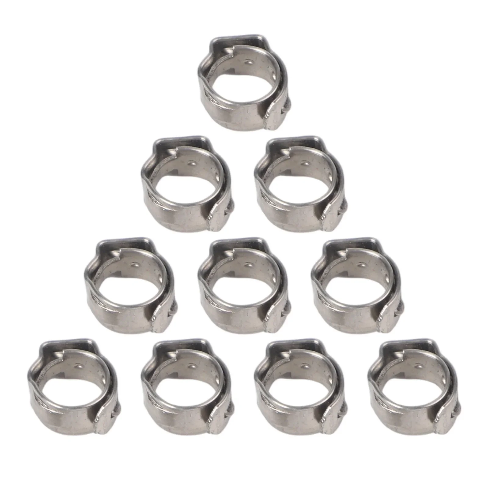 10pcs Stainless Steel PEX Clamp Rings Single Ear Crimp Hose Clamps Providing Even Compression And Leak Prevention For Pipes