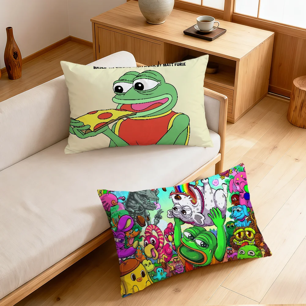 funny meme p-Pepe Frog feels good man word Rectangle Pillowcover Home Sofa living Room bed Dorm bedside hogar Pillowcase gift