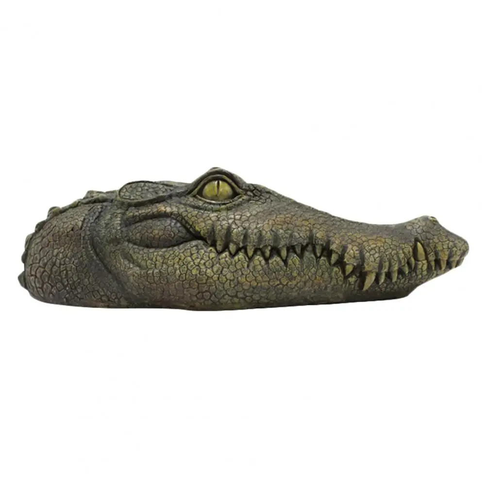 Pool Crocodile Buoy Realistic Crocodile Head Decoy for Pools Floating Resin Garden Ornament Outdoor Statue to Scare Ducks Herons