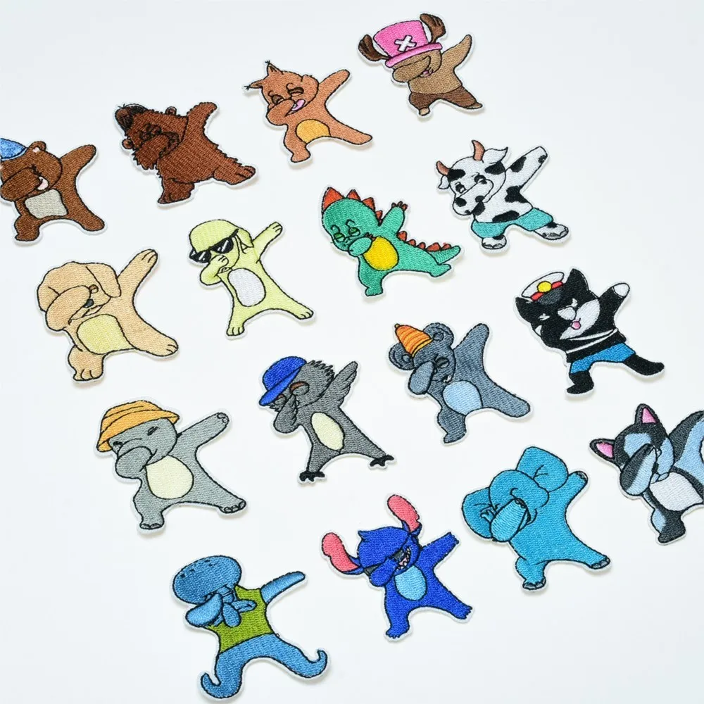 

16Pcs Cartoon Alien Cute Dog Animal Play Cool Iron on Patch for Clothing Jeans Bag Embroidery Patches on Clothes Applique
