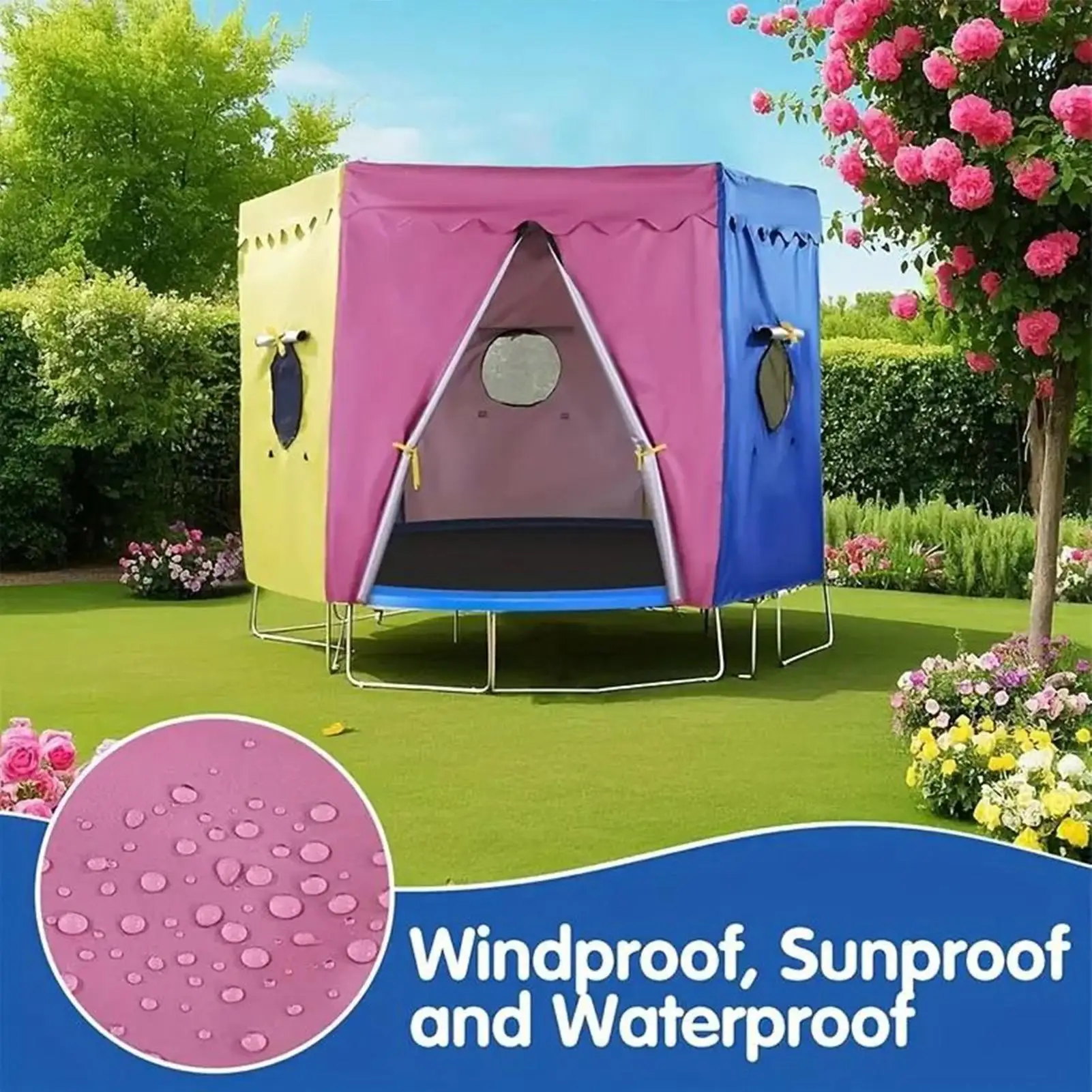 

Tent For Trampoline Trampoline Sun Protection Roof Sunshade Rainproof Waterproof Fabric Tarp Enclosures Protective For Jumping