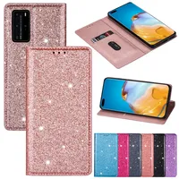 Wallet Bling Glitter Leather Flip Case For Huawei P40 P30 Lite P20 Pro P Smart Y6 Y7 2019 Mate 20 10 Pro Honor 10 Lite 8A Cover