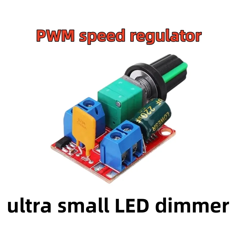 Mini DC motor PWM speed regulator 3V6 12 24 35V speed control switch ultra small LED dimmer 5A