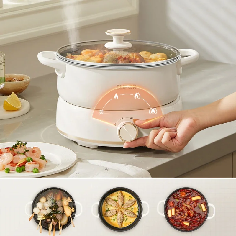 Electric Hot Pot Household Split Multi-Functional Hot Pot Electric Frying Pan Electric Frying Pan Steamer Food Cart