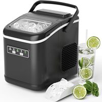 Ice Maker Machine Countertop, 1.4L, 12kg / 24h, 9 Cubes Ready in 6 Mins, Self-Clean Electric Ice Maker Compact Potable, LIFERUN