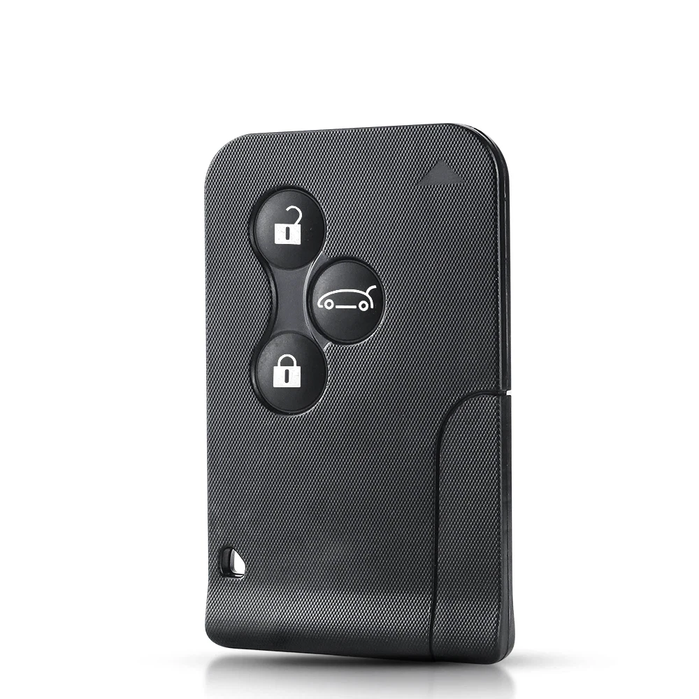3 Button Smart Card For Renault Clio Logan Megane 2 3 Koleos Scenic Card Case Black Car Key Fob Shell With Small Key