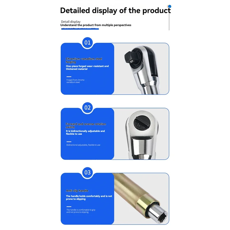 T98C-Quick Ratchet Wrench-Automatic Offset Impact Extension Tool For Electric Manual Socket Set& Force Rod Use
