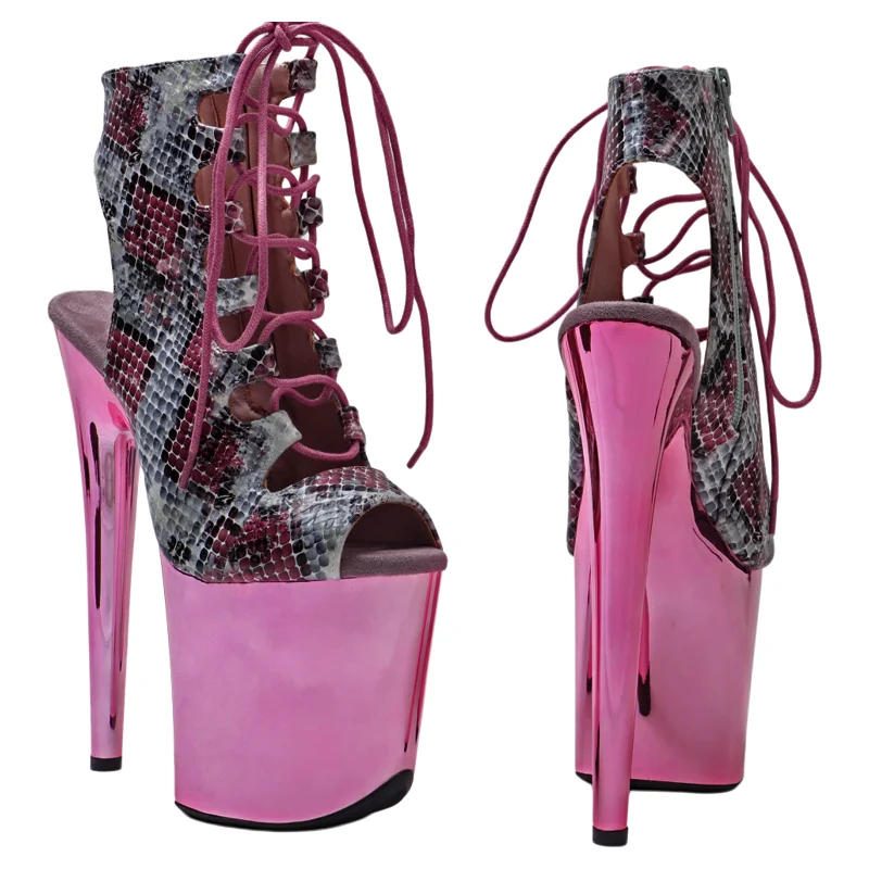 Leecape 20 سنتيمتر/8 بوصة ثعبان موضة الاتجاه منصة عالية الكعب مطلي قاعدة متجرد كعب القطب الرقص التمهيد