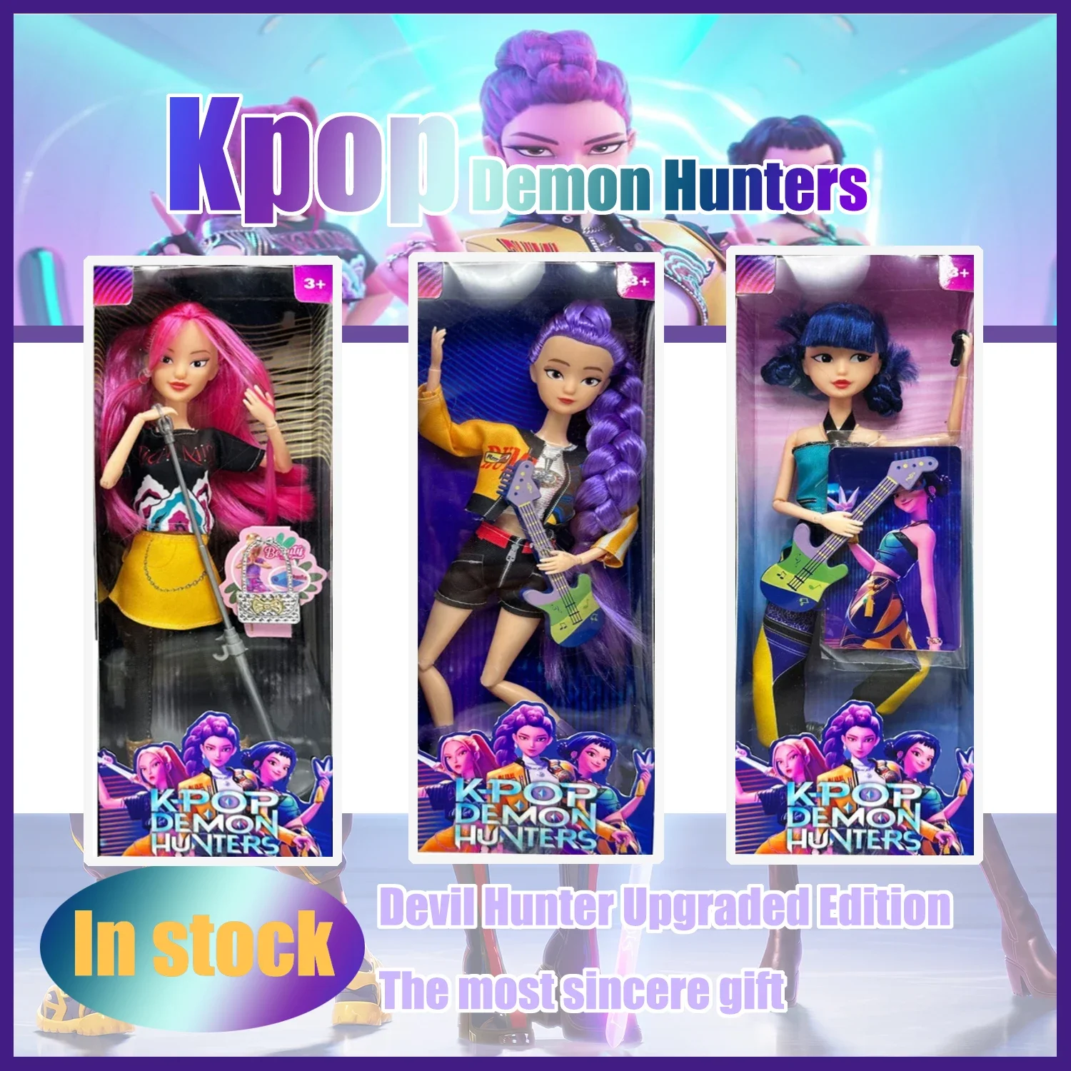 

K Pop Demon Hunters липкая кукла 2025НОВИНКА аниме охотники ведьм высокий внешний вид декоративная кукла подарки для праздничной вечеринки