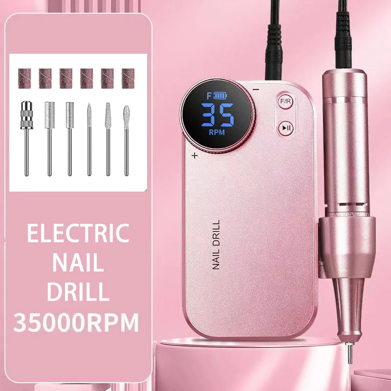 

Portable Nail Drill Machine Professional Electric Nail Drill Machine Home Salon Acrylic Gel Polish Rechargeable Nail Tool