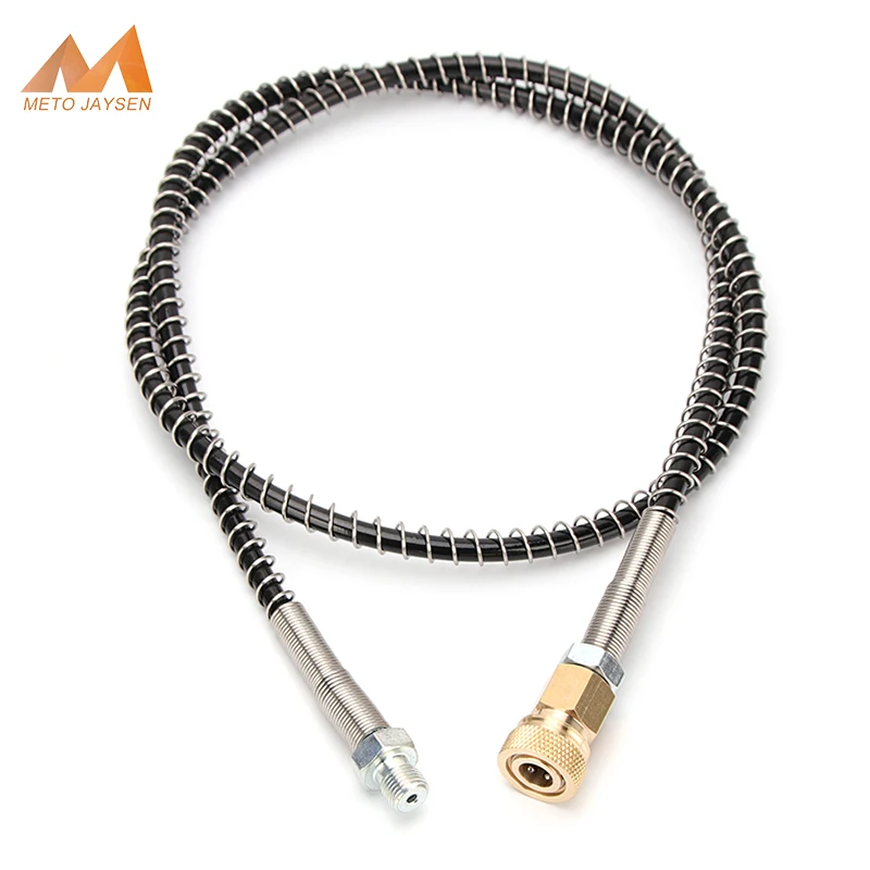 100cm High Pressure Pneumatics Pump Air Refilling Nylon Hose M10 Thread with M10x1 Thread Quick Disconnect 40Mpa 400bar 6000psi