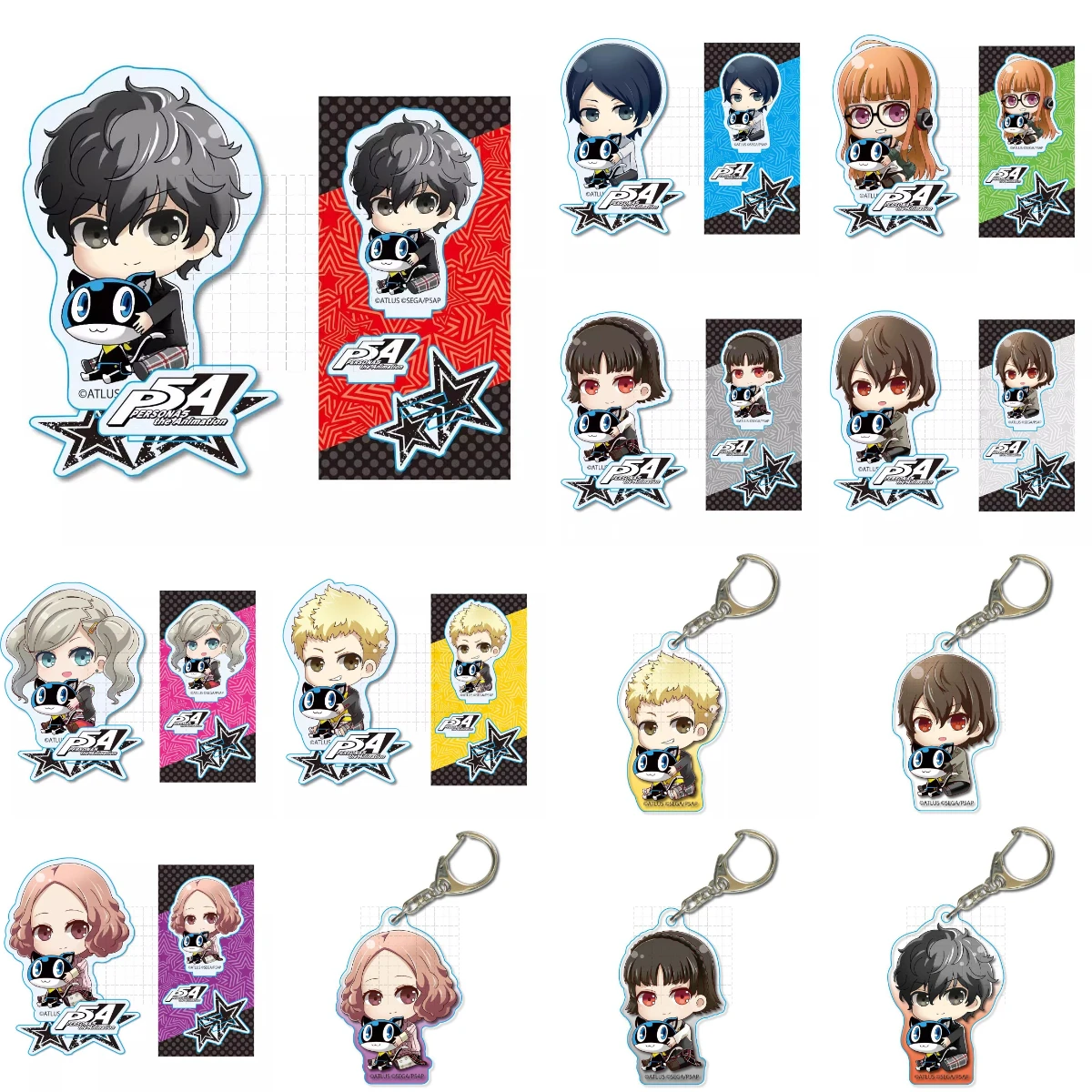 

Game P5 Takamaki Ann Amamiya Ren Ryuuji Morgana Niijima Makoto Acrylic Stand Figure Doll Anime Keychain Toy Gift