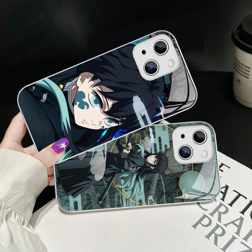 

M-Muichiro Tokito Demon Slayer Phone Case Tempered Glass For iphone 14 13 12 11 Pro Mini XS MAX 14Plus X XS XR Cover