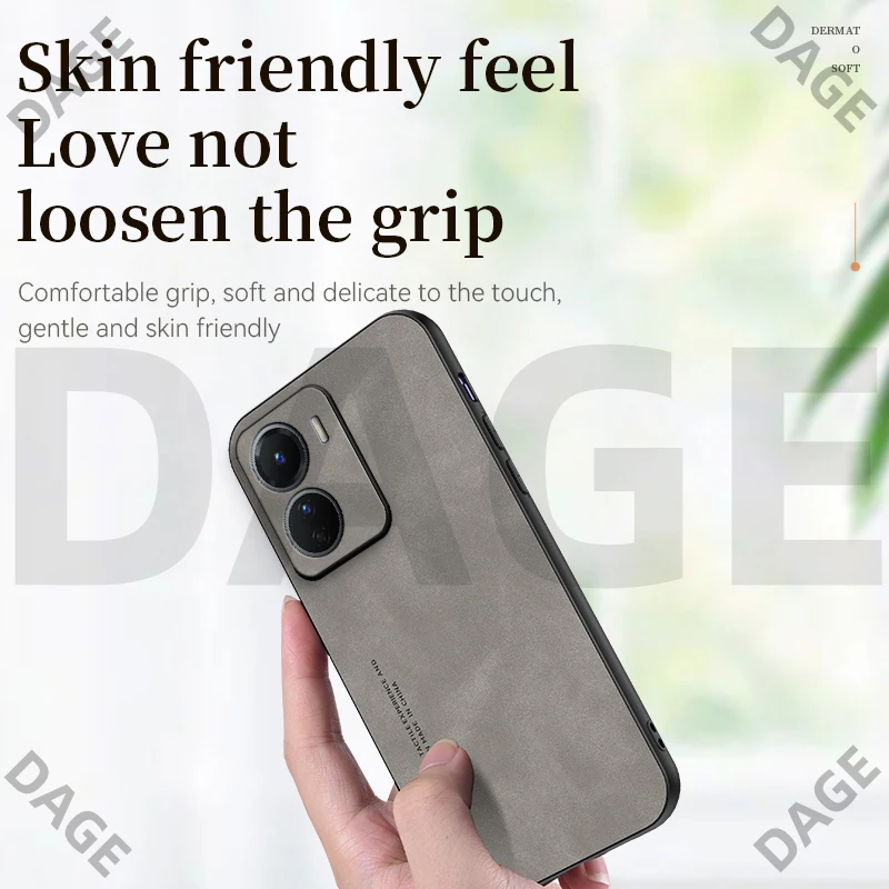 Sheepskin Leather Casing for Vivo V20 V23 S15 Pro S15E T1 Pro X80 Pro Y55 Y51 2020 Y15A Matte Soft Shockproof Back Cover