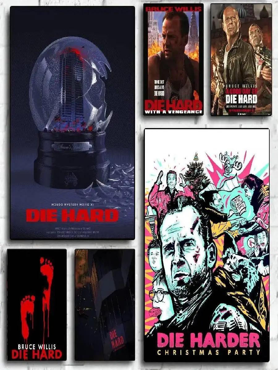 يموت الصلب الفيلم الرجعية ملصق جدار ديكور فني للمنزل غرفة المعيشة المطبخ مطعم الفن اللوحة الرقمية