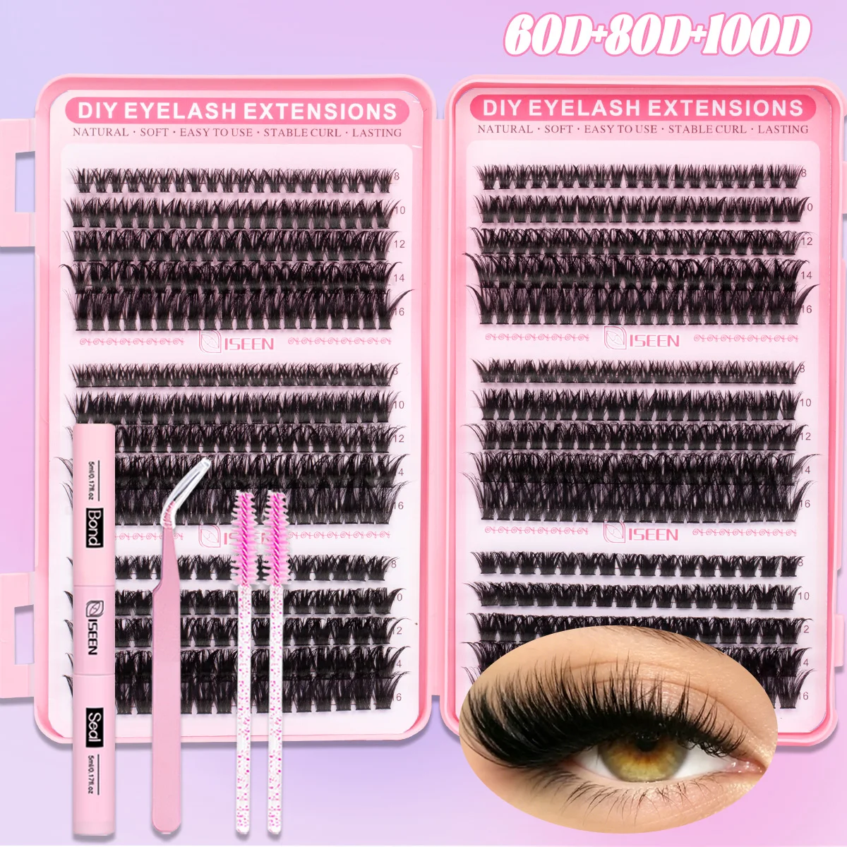 DIY Wimpernbüschel Wispy Lashes D-Curl 8-16mm Wimpernverlängerungen Wimpernbüschel-Set DIY für Zuhause Make-up – Detail 7