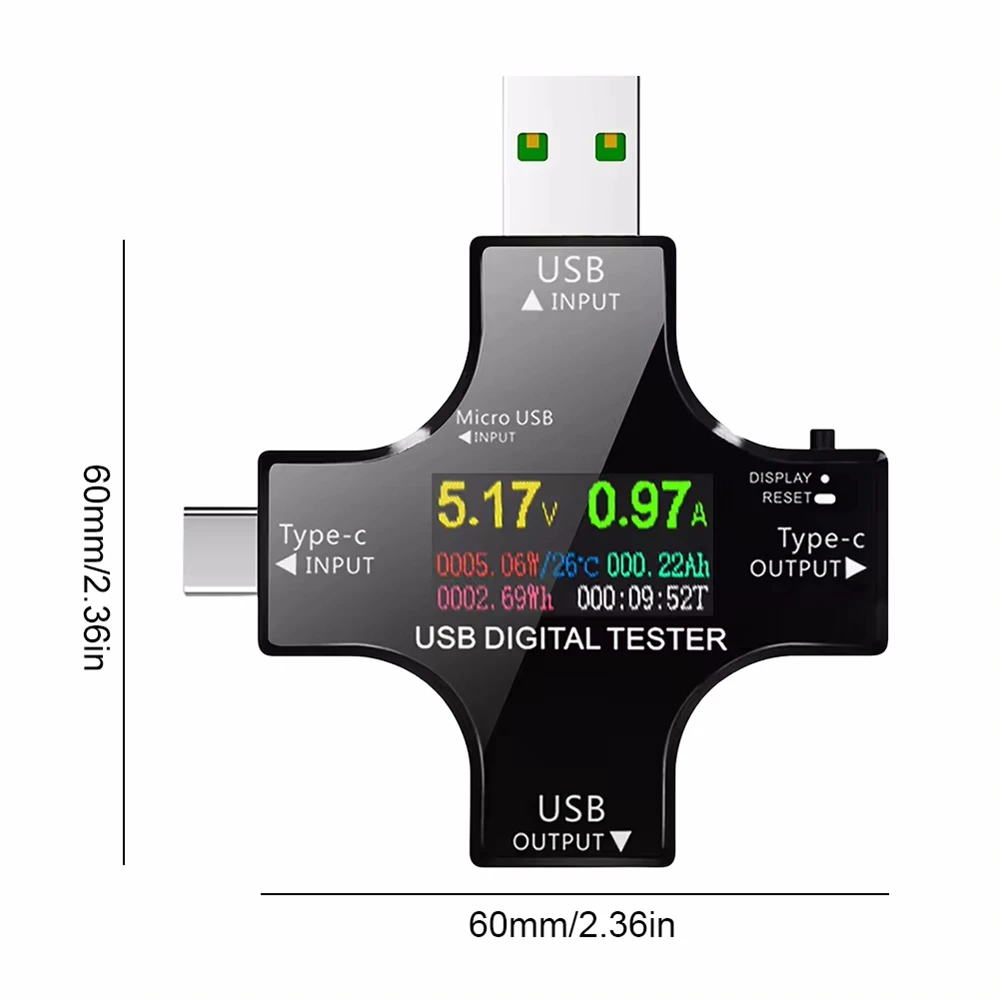 1pc TFT Color Screen Tester USB Voltage and Current Meter Type-C PD Tester Power Meter Bluetooth Communication Version