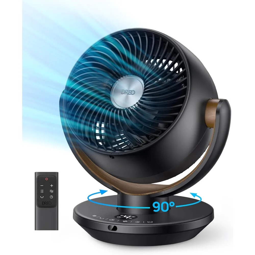 Fan for Bedroom, Desk Air Circulator with Remote, 11 Inch Table Fans for Whole Room, 60ft Powerful Airflow, 120° Vertical Manua