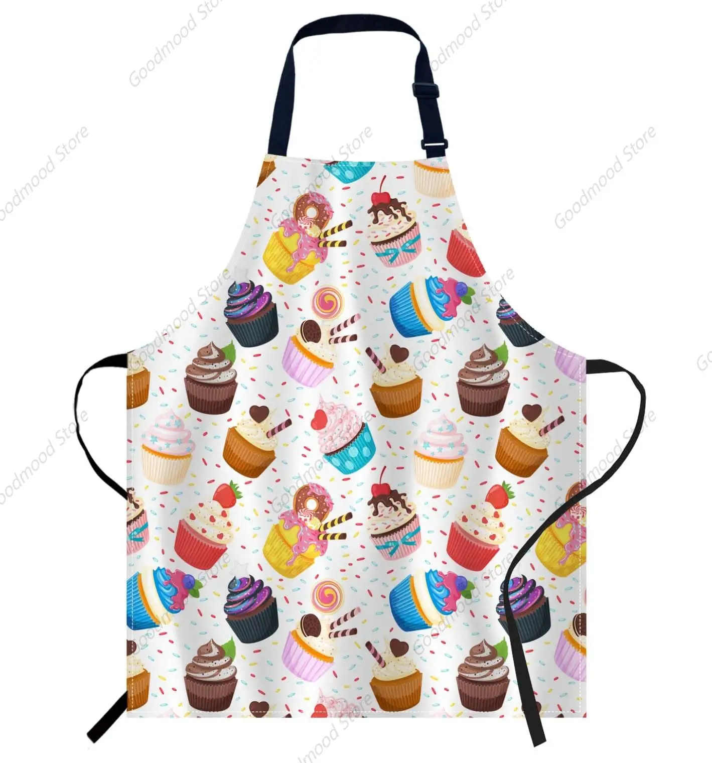 Sweet Cupcake Apron Adjustable Apron Cooking Kitchen Chef Women Men Aprons for Home Kitchen, Restaurant, Coffee House, Baking