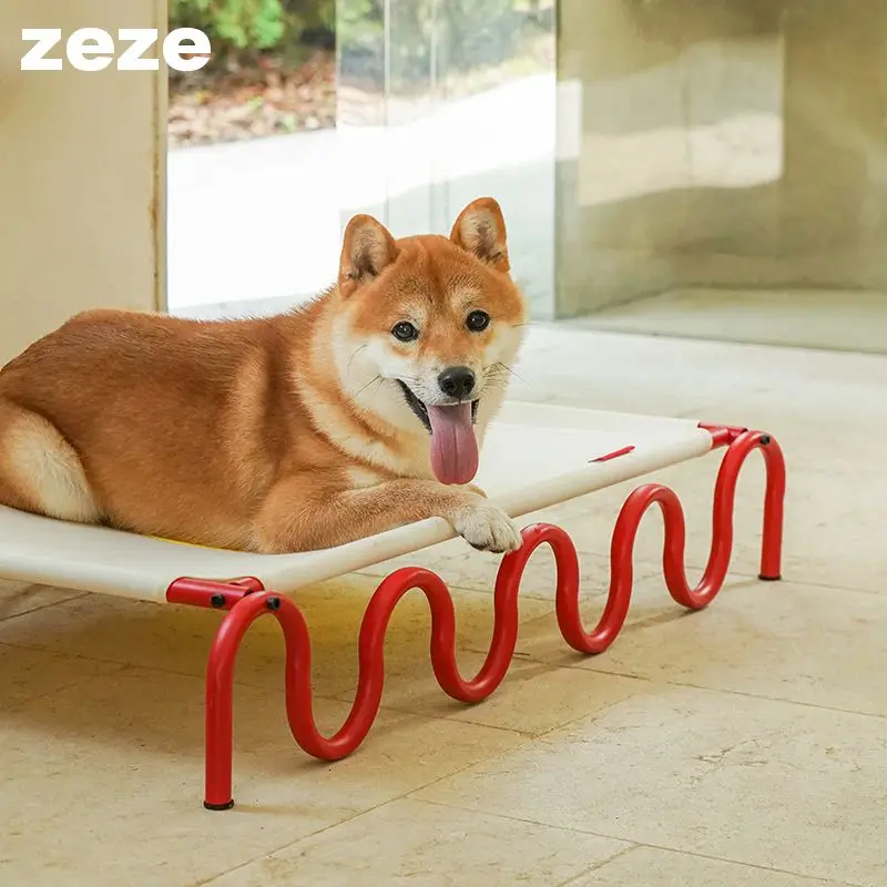 zeze Elevated Dog Bed, Portable Pet Cot for Large Medium Small Dogs Indoor and Outdoor use with Breathable Mesh, Durable Frame