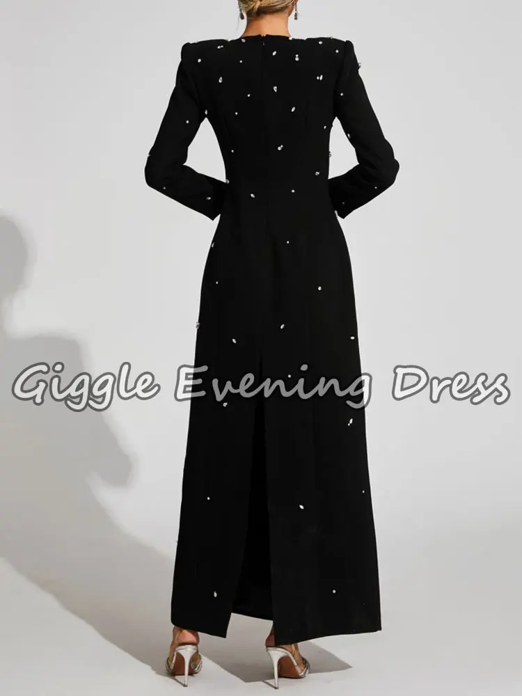 Giggle Fashion المرأة حجر الراين الماس مطرز فستان طويل ماكسي أنيق المرأة مساء رداء حفلات طول الكاحل حسب الطلب