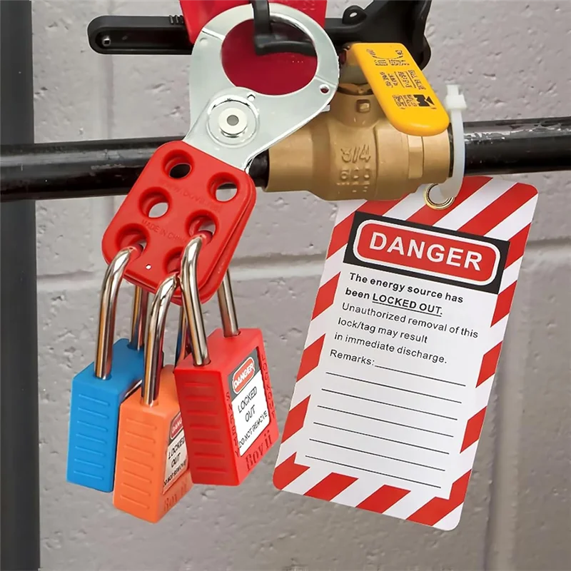 ロックアウト タグアウト キット、電気ロックアウト タグアウト キット、異なる Lotosafety 南京錠 4 個、掛け金、プラグ ロックアウト、クランプ