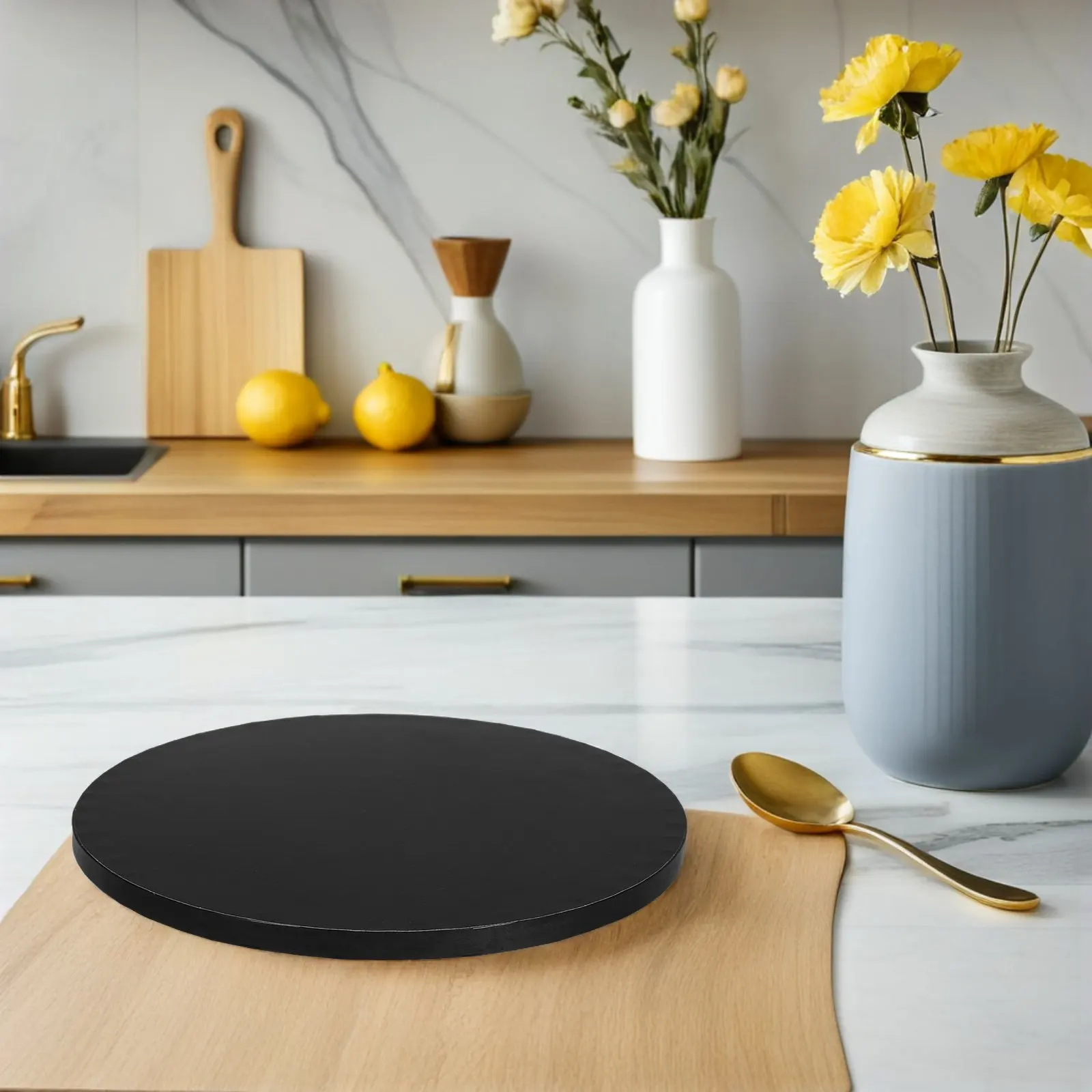 5Pcs 10 Inch Round Cake Boards Waterproof Oil Resistant Reusable Sturdy Support for Mousse Cakes Cupcakes Dessert Presentation