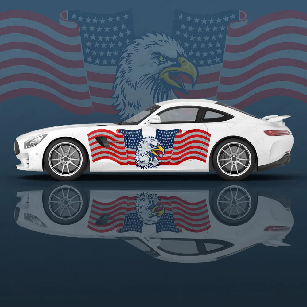 

America Flag Eagle Car Wrap Protect Sticker Car Decal Sticker America Independence Day Car Body Appearance Decorative Sticker