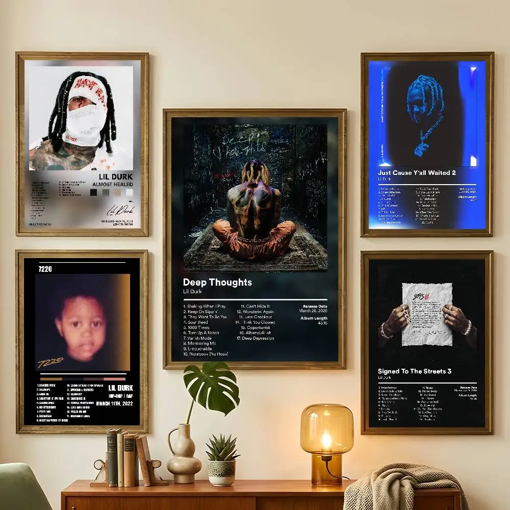 

Постер с изображением рэпера Lil Durk Deep Thoughts для гостиной, спальни, бара, кафе, украшение для дома, подарки