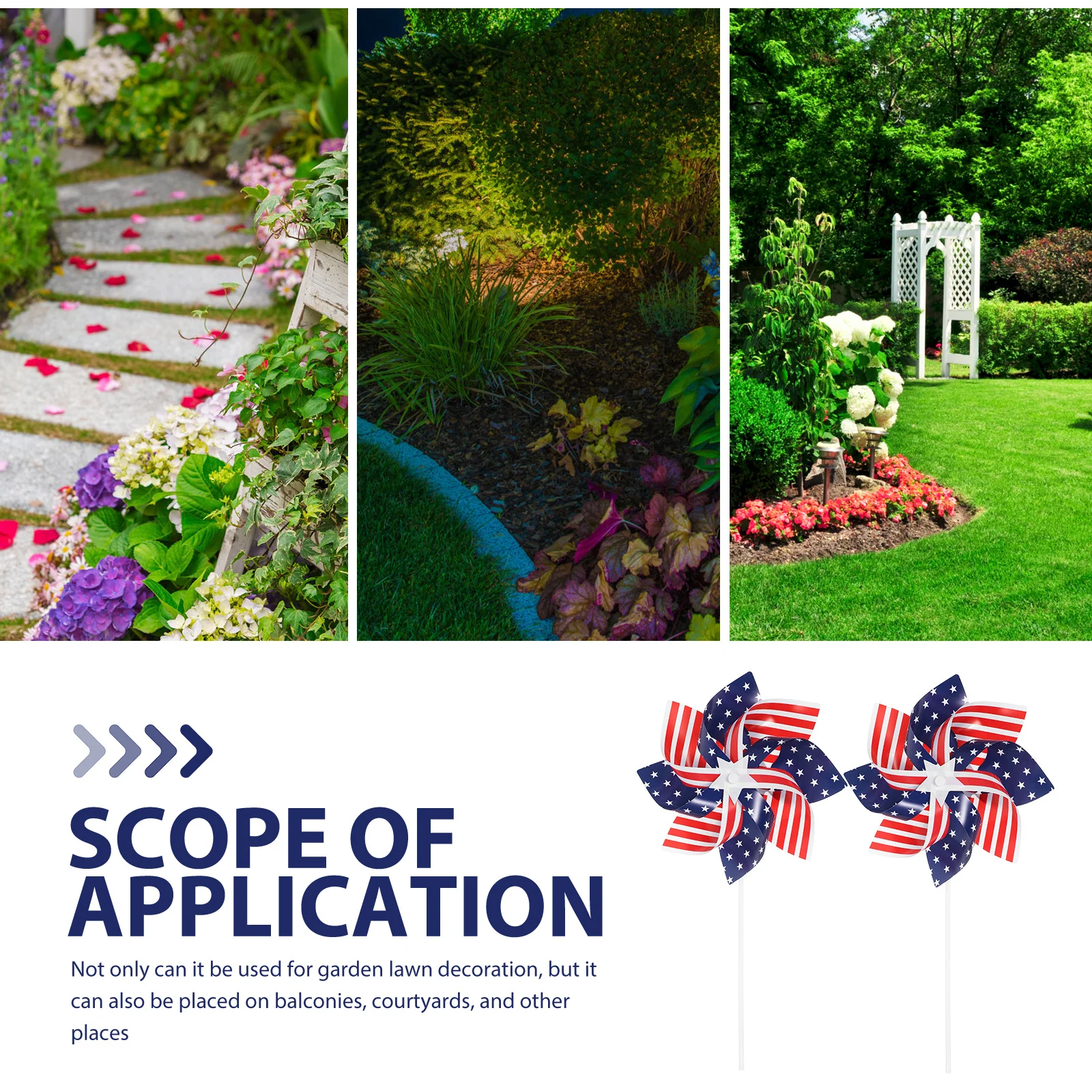 

6Pcs Patriotic Pinwheel Garden 4Th of July Decorative Windmill Party Pinwheel Yard Adornment Scene Decor 4Th of July Pinwheels