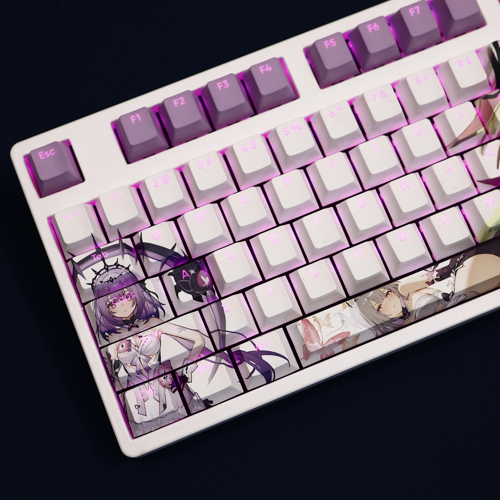 Anime Honkai Star Rail Castorice Key Caps Cosplay Props PBT 108 Keycaps Table Decoration Anime Lover Keyboard Accessory