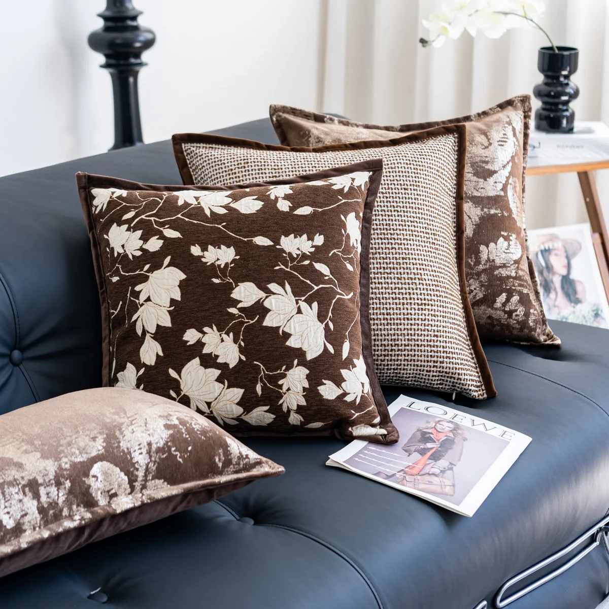 Chinese Retro Luxury Jacquard Cushion Cover 45x45 Throw Pillow Covers Decorative Hotel Homestay Soft Furnishing Waist Pillowcase