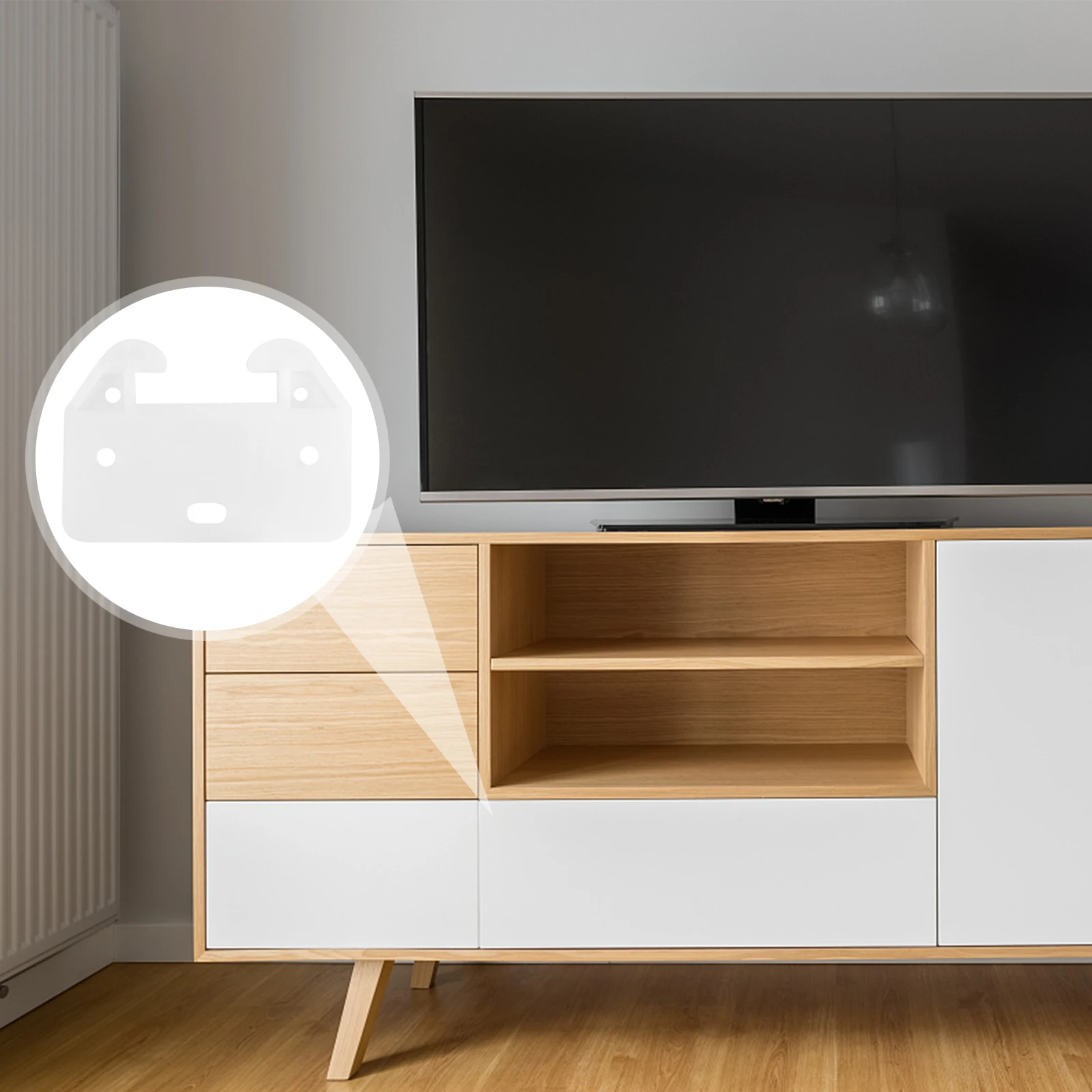 

100Pcs 7 Holes Drawer Track Guide White Back Plate Drawer Guide Brackets for Indoor Office Wardrobe Bathroom Cabinets Furniture