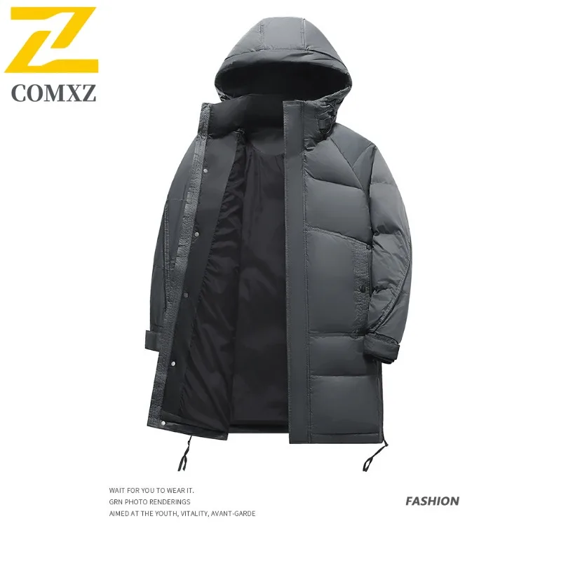 COMXZ メンズ パデッドジャケット 2025 防寒 新型 スキー ストリート 防風 ハイキング 中綿入りジャケット 暖かい アウトドア ロング丈ジャケット