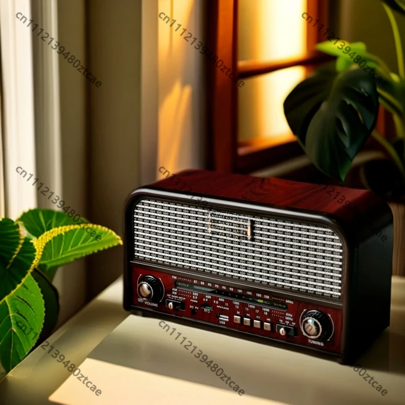 European Retro Dual Channel Stereo Radio FM AM SW Bluetooth USB Speaker For Elderly