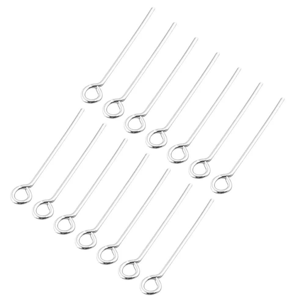 200Pcs Stainless Steel Open Eye Pins Nine Word Needle for DIY Jewelry Making Supplies Jewelry Findings Connector Chains