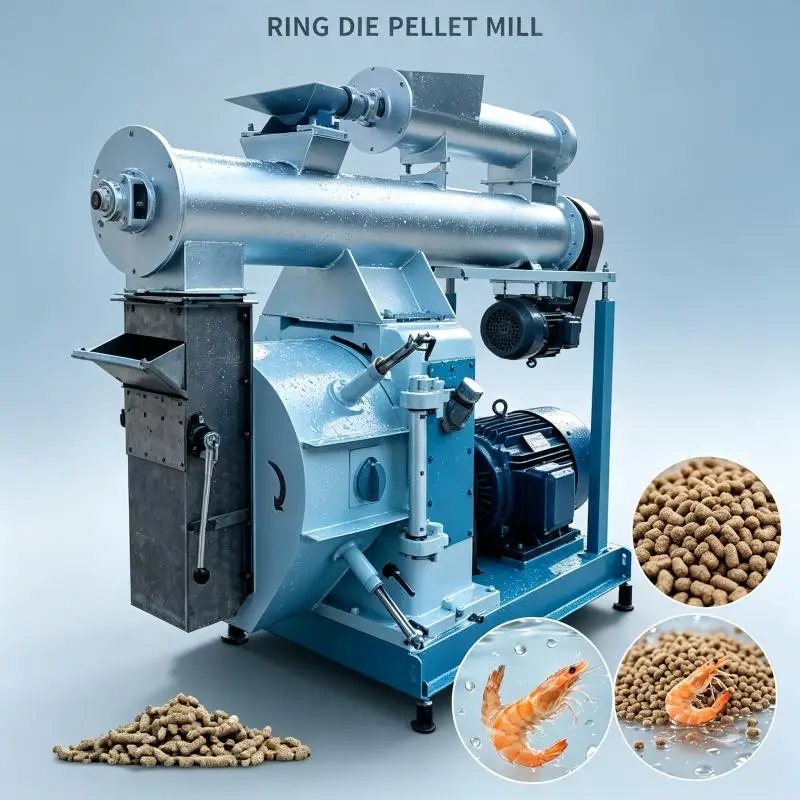 Ring Die Pellet Machine Industrial Biomass Pellet Mill High Capacity Wood Sawdust Straw Feed Pelletizer