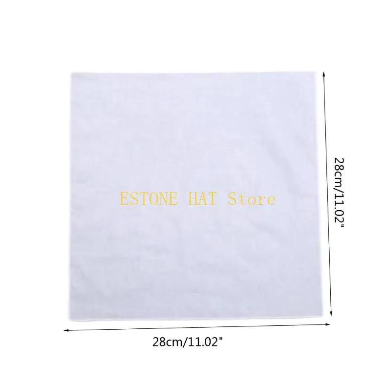 49MF Adult White Handkerchief Cotton Square Super Soft Washable Hanky DIY Accessories