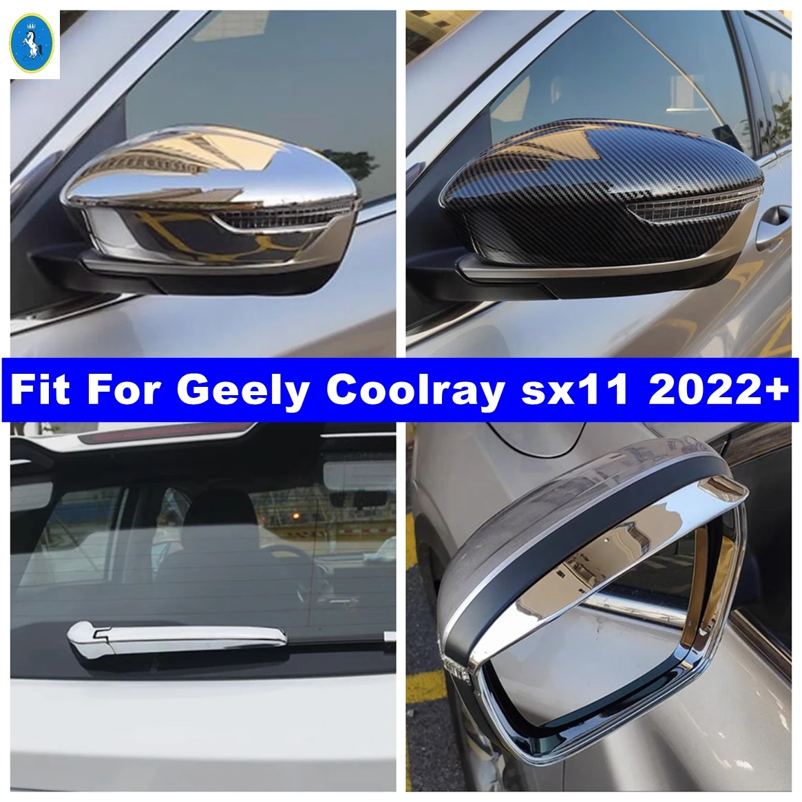 Rearview Mirror / Rain Eyebrow / Rear Windshield Window Wiper Cover Trim For Geely Coolray sx11 2022 2023 Exterior Accessories